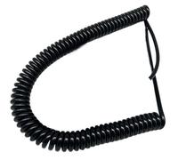 Câble d'alimentation en spirale, Cordon d'alimentation secteur rétractable à ressort spiralé, 2 conducteurs de 1,5 mm², fil de terre, longueur en spirale: 0,5 m et 1 m(Spiral length 1meters)