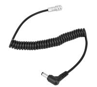 Câble d'alimentation enroulé à fiche pin DC vers BMPCC 4K 2, Adaptateur de Batterie à Montage en V pour la caméra Cinema, Broches plaquées Or avec Manchon renforc (Tête courbée)