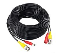 Câble d'alimentation et vidéo BNC pour caméras de vidéosurveillance et systèmes vidéo en PVC résistant aux intempéries et stabilité du signal améliorée 20 m