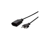 Rallonge de câble d'alimentation LogiLink - Europlug (M) pour Europlug (F) - 2 m - noir