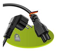 Câble d'alimentation Euro, Prise Schuko 90° en IEC C5 Droit, câble Accessoire pour appareils électroménagers, 1 m, Noir
