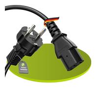 Câble d'alimentation Euro, Prise Schuko Droite vers connecteur IEC C13 Droit, câble Accessoire pour appareils électroménagers, 5 m, Noir