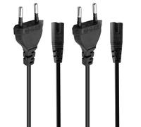 Câble d'alimentation Europlug, 2 Broches, pour JBL Partybox 110, 310, 710, TV, Lecteur Blu-Ray, Radio, câble pour Petits appareils électroménagers (fiche en 8), 1,5 m, Noir, Lot de 2