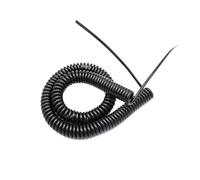 Câble d'alimentation extensible à 2 cœurs, câble spiralé télescopique à ressort noir, 24awg, 20awg, 17awg, 14awg, Extension en spirale de 2.5 à 7.5 mètres(2 core 14AWG,Line length 7.5 meter)