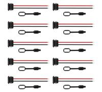 Câble d'alimentation femelle de type C pour 12 V, noir Shangxi | Cache de port flexible attaché, deux conducteurs visuellement distincts, jouet électronique et câblage de projet basse