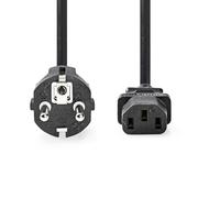 Câble d'alimentation - Fiche de Contact de Protection - IEC-320-C13 - Droit - Nickelé - 10 m - Rond - PVC - Noir - Étiquette