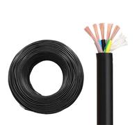 Câble D'alimentation Flexible Standard RVV 5 Conducteurs 6 Mm², Gaine Extérieure Étanche, Fil De Cuivre Multibrins For Applications Industrielles Et D'ingénierie(15ft,6mm2-5c)