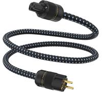 Câble d'alimentation HiFi High End 2 m OFC plaqué argent avec prise Schuko et connecteur de dispositif froid pour amplificateur, lecteur DVD, récepteur AV, précurseur, home cinéma