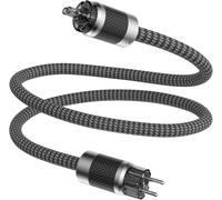 Câble d'alimentation HiFi High End 2 m OFC plaqué argent avec prise Schuko et connecteur de dispositif froid pour amplificateur, lecteur DVD, récepteur AV, précurseur, home cinéma