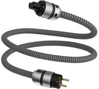 Câble d'alimentation HiFi High End 2 m OFC plaqué argent avec prise Schuko et connecteur de dispositif froid pour amplificateur, lecteur DVD, récepteur AV, précurseur, home cinéma