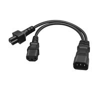 Câble d'alimentation IEC C14 mâle 3 broches connecteur IEC320-C14 vers IEC320-C13+C5 Convertisseur Adaptateur Cordon