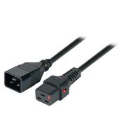 Câble d'alimentation IEC C20/IEC C19 droit M/F 3m noir avec verrou IEC LOCK