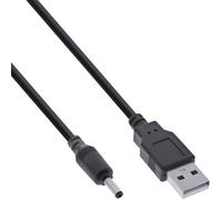 InLine® Câble adaptateur d'alimentation USB CC, fiche USB A vers fiche creuse DC 3,5 x 1,35 mm, noir, 3 m