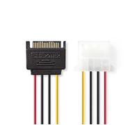 Câble d'alimentation interne - NEDIS - SATA 15-pin Male - Molex Female - 0.15 m - Noir