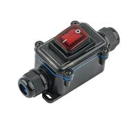 Câble d'alimentation IP65, interrupteur à bascule marin, boîte de jonction étanche, connecteur haute intensité 20 A, extérieur 250 V(1 Hole-Red)