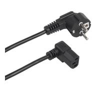 Câble d'alimentation - MACLEAN - 3m - Fiche 3 broches coudée 90° - Noir - Universel
