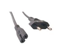 Câble d'alimentation MCL MC907-2M Noir 2.0m, Connecteur M/F sans terre, conforme aux normes de sécurité électrique.