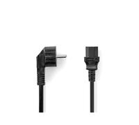 Câble d'alimentation Nedis CEGL10000BK20, 2m, Noir, CEE 7/5 mâle vers Coupleur C13 femelle, 250V, 3 conducteurs 0.75mm², PVC, cuivre, contacts nickelés