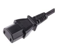 Câble d'alimentation noir 2m - Connecteur C17 CEI vers bipolaire - 250V 10A - PVC pour usage professionnel