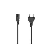 Hama Câble d'alimentation Bipolaire 2.5m, Prise Euro Type C vers Prise Femelle en 8 / C7, Cordon éléctrique Audio, vidéo, Radio, Sonos Play Noir