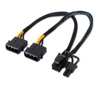 Câble d'alimentation - OCIODUAL - A131-0165 - Adaptateur PCIe - Molex 4 Pin vers 6+2 Broches - Noir