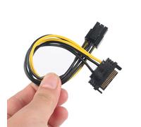 Câble d'alimentation PCI E de 15 à 6 broches, convertisseur de carte graphique PCI Express, longueur de 20CM, vente en gros