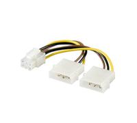 Câble d'alimentation PCI express 6 broches vers 2 prises Molex Goobay