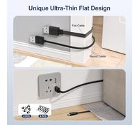 Câble d'alimentation Plat USB C,Extra Long USBA vers Type C 2.0 pour caméra de sécurité Domestique Blink Outdoor 4/Mini 2,Tapo C120,eufy Indoor Cam C210/C220,EZVIZ H6/CP1 Pro/CB2,Noir