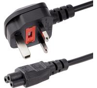 Câble d'Alimentation pour PC Portable de 1m, BS 1363 à C5 (Clover Leaf), 2,5A 250V, 18AWG, Câble de Remplacement pour Imprimante, Câble de Brique d'Alimentation (PXTNB3SUK1M)