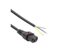 - Câble d'alimentation - power IEC 60320 C13 verrouillage pour fil dénudé - 250 V - 10 A - 2 m - noir, RAL 9011 (pack de 5)