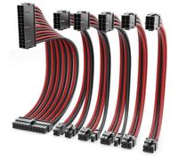 Câble D'alimentation Rallonge Set 6 Pièces 30cm - Carte Graphique PC Ordinateur Carte Mère ATX 24 Pins EPS 4+4-Pin PCI Express 6+2