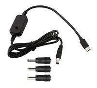 Câble d'alimentation réglable USB C vers 5,5 x 2,1 mm 3,5 x 1,35 mm 5 V 9 V 12 V 15 V 20 V avec affichage de sortie pour appareil photo extérieur