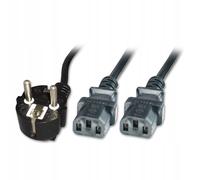 Microconnect PE011318 câble électrique Noir 1,8 m Prise d'alimentation type E+F Coupleur 2 x C13
