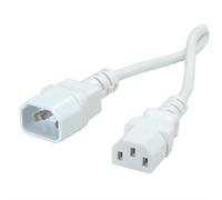 Câble d'alimentation ROLINE GREEN 19.44.1016, 1.8m, IEC C14 mâle vers IEC C13 femelle, 250V/10A, TPE, Blanc, sans halogène