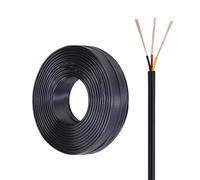 Câble D'alimentation RVV 3 Conducteurs 25-160 Pieds 300/500 V Avec Conducteurs En Cuivre Pur - Gaine Flexible En PVC Résistant Au Feu For Usage Domestique Et Industriel(25ft,3c-0.5mm2)