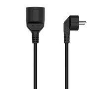 Câble d'alimentation Schuko de 5 m, Type cee7m-cee7h, Couleur Noire, idéal pour connecter des appareils électriques de Puissance.