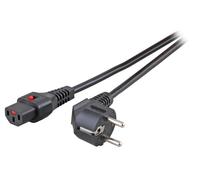 Câble d'alimentation Schuko/IEC C13 droit M/F 1,5 m noir avec verrouillage IEC LOCK
