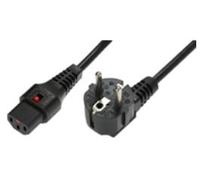 Câble d'alimentation Schuko/IEC C13 droit M/F 2m noir avec verrou IEC LOCK