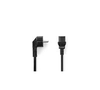 Câble d'alimentation schuko mâle coudé - c13 (iec-320-c13) 2,0 m noir