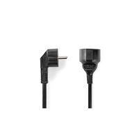 Câble d'Alimentation Schuko Mâle Coudé - Schuko Femelle 3,0 m Noir