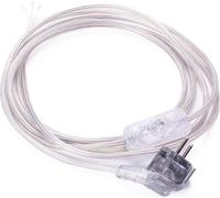 Câble d'alimentation Schuko prise à extrémité ouverte avec interrupteur à cordon Câble Interrupteur Connexion Câble d'alimentation (3,1m, transparent)