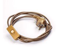 Câble d'alimentation Schuko vers extrémité ouverte avec interrupteur à cordon Doré 3,1 m