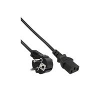 Câble d'alimentation,, Schutzkontakt coudé sur 3 broches IEC C13, noir, H05VV-F, 3x0,75 mm², 0,3m