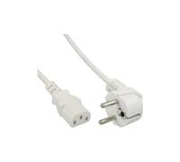 Câble d'alimentation, Schutzkontakt vers IEC 3 broches femelle, blanc, H05VV-F, 3x0.75mm², 0.3m