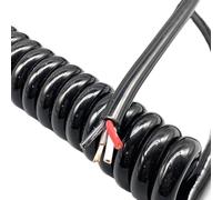 Câble d'alimentation spiralé, Câble à 4 conducteurs de 1,5 mm², gaine spiralée extensible de 2 mètres, 10 mètres, fil à âme en cuivre carré de 2,5 mm², résistance à la traction(4core 1.5mm2,Stretch 6