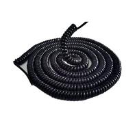 Câble d'alimentation télescopique en spirale à 2 conducteurs, 10 m, 12 m, 15 m, 24 AWG, 20 AWG, 18 AWG, 17 AWG, 14 AWG, cordon d'alimentation extensible de couleur noire(2 Core,10M_17 AWG)