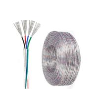 Câble D'alimentation Transparent 4 Conducteurs Calibre 28/26/24/22/20, Fil De Cuivre Étamé 100 Pieds,Gaine PVC Flexible,For L'électronique Grand Public Avec Ruban Isolant(160ft,26AWG-4C)