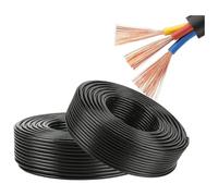 Câble d'alimentation triphasé de 100 m, en cuivre pur, certifié CE, section 0,75-4,0 mm², noir.(4.0mm²)