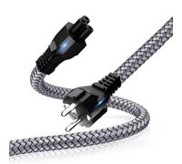 Câble d'alimentation universel pour ordinateur portable - 1 m - 3 broches - Trèfle - Mickey Mouse - Certifié VDE - En nylon tressé - Pour ordinateur portable Dell HP Lenovo Asus Acer - Chargeur TV