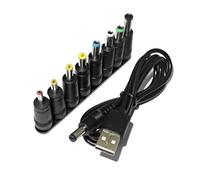 Câble D'alimentation Universel USB Vers DC 5.5x2.1mm, Cordon De Chargement 5V Avec 8 Embouts De Connecteur Sélectionnables For Caméras De Vidéosurveillance, Boîtier TV